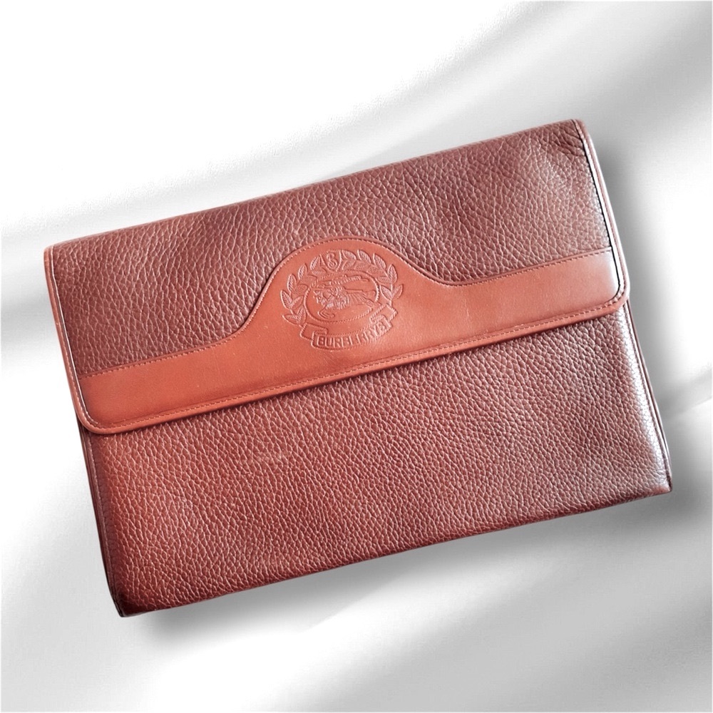 BURBERRY large Leather Clutch Crossbody 🤎 - Picture 3 of 12